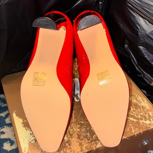 NWT Red Patent Leather Wide Calf Ankle Boots size 6.5 - Picture 6 of 8